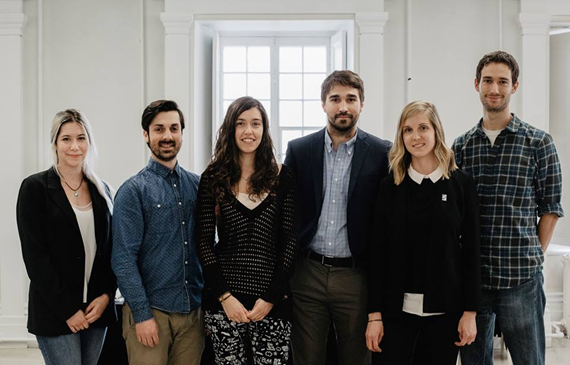 De gauche à droite : Myriam Labbé et Samuel Gagnon (Université Laval), Mafalda Miranda (INRS), Charles-Olivier Simard (Université de Montréal), Marianne Falardeau et Pierrick Lamontagne-Hallé (McGill University) / Crédit photo : Martine Lavoie, INQ